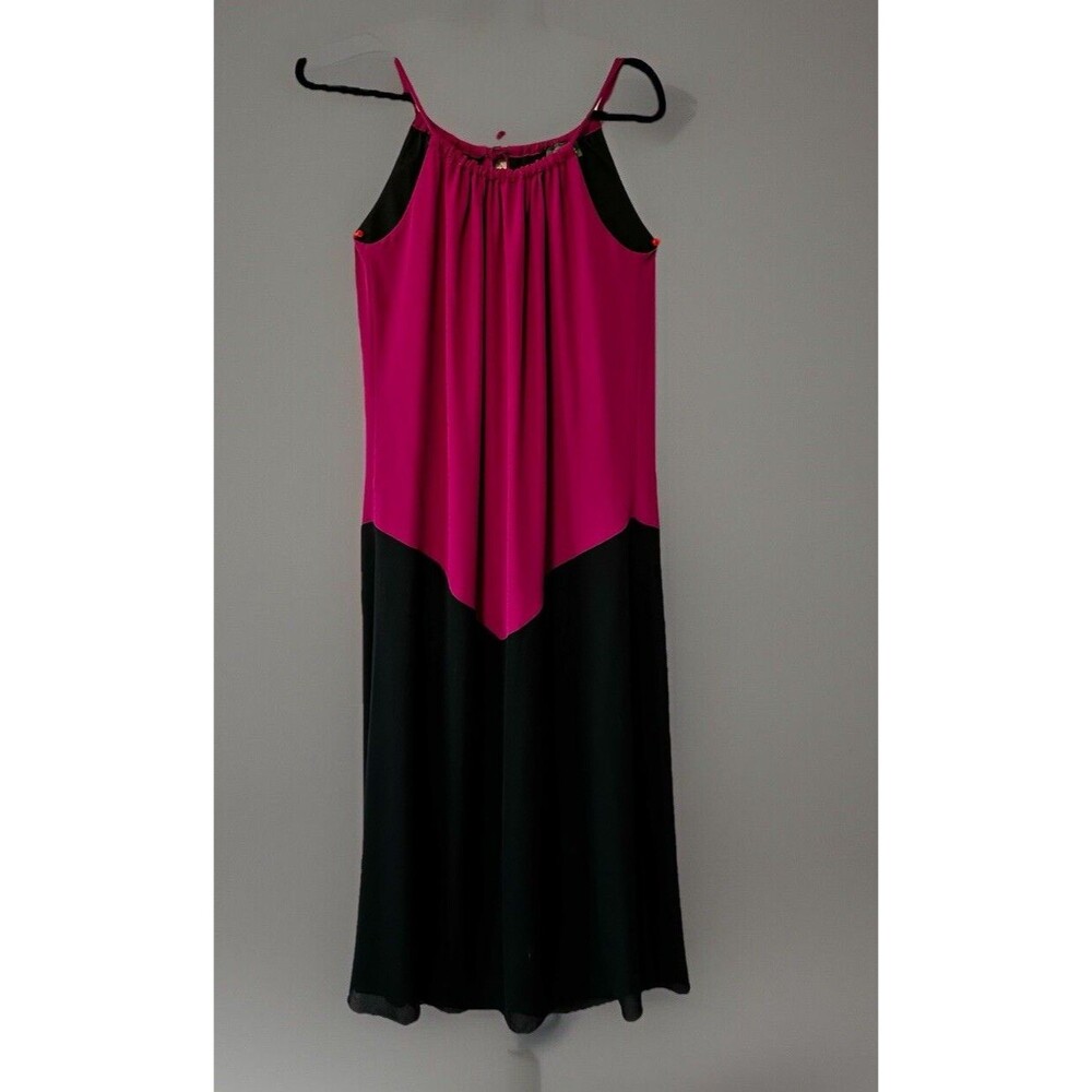 Maude Color Block Long Maxi Dress/Gown Size S Halter Neckline